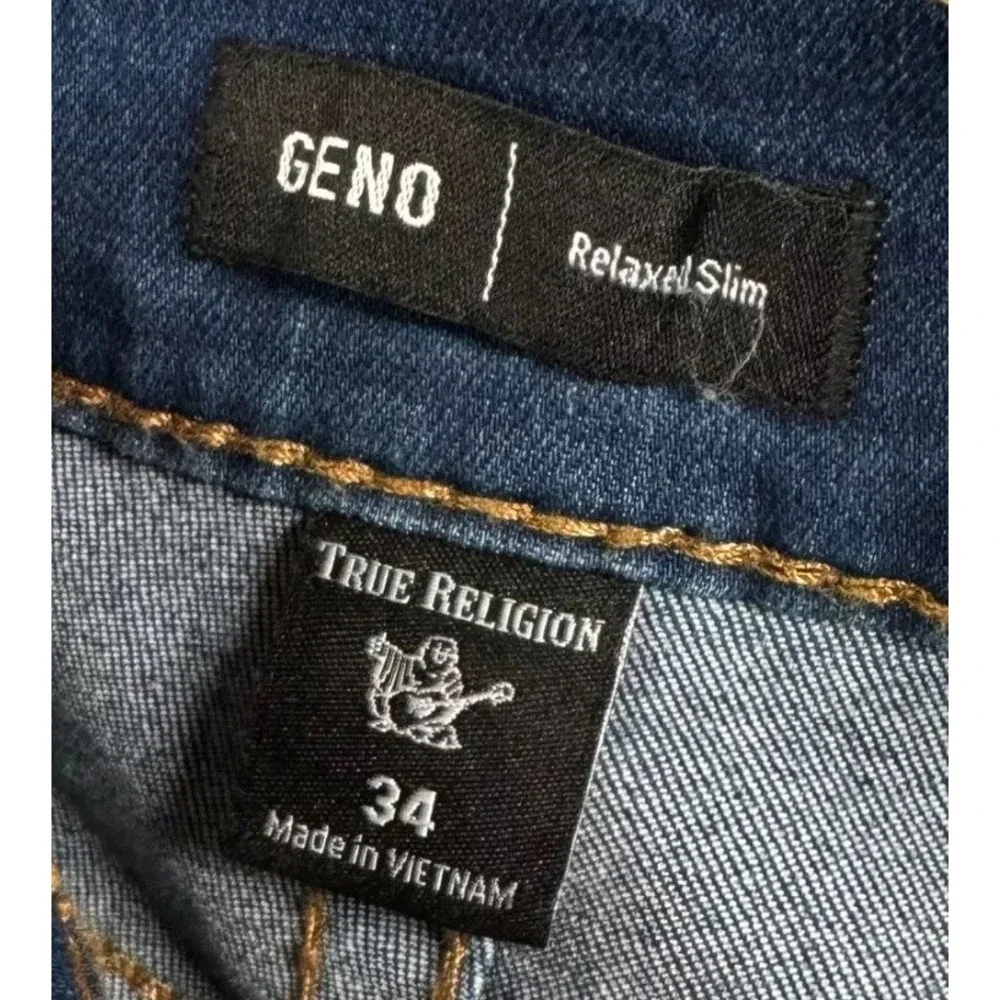 True Religion Geno Relaxed Slim Big T Jeans Men 34x31 Fade Skater hip hop